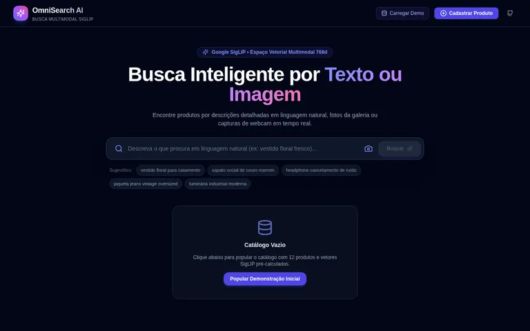 Página pública de OmniSearch AI